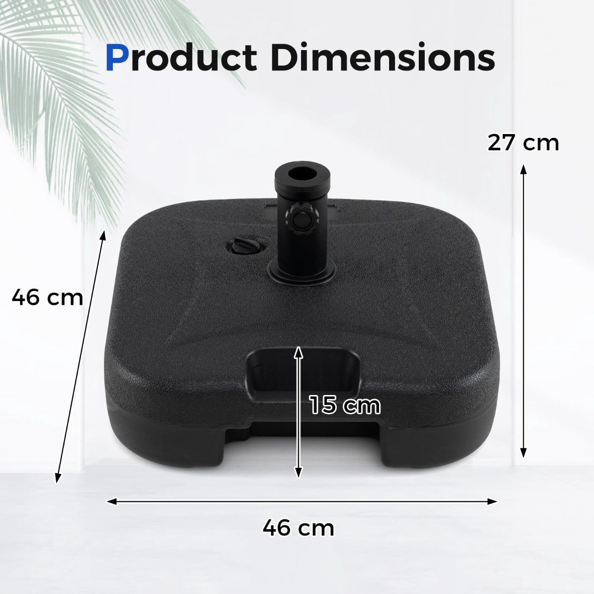 Fillable Umbrella Base 22L/25kg for 33-48mm Poles