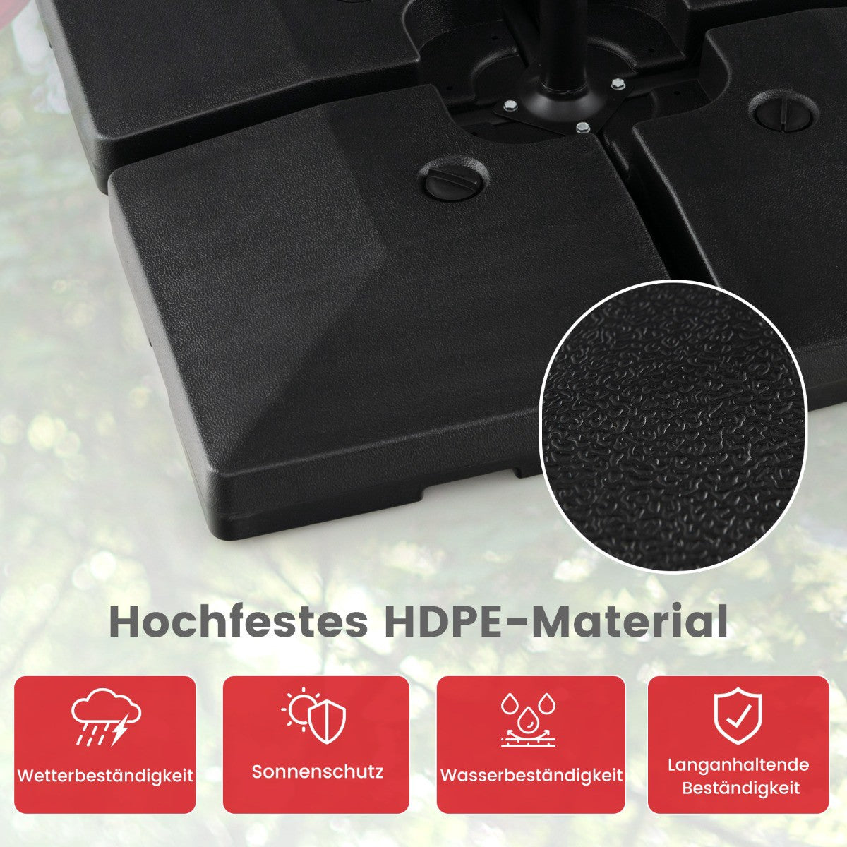 Fillable Umbrella Base, 80L Water or 108kg Sand Capacity