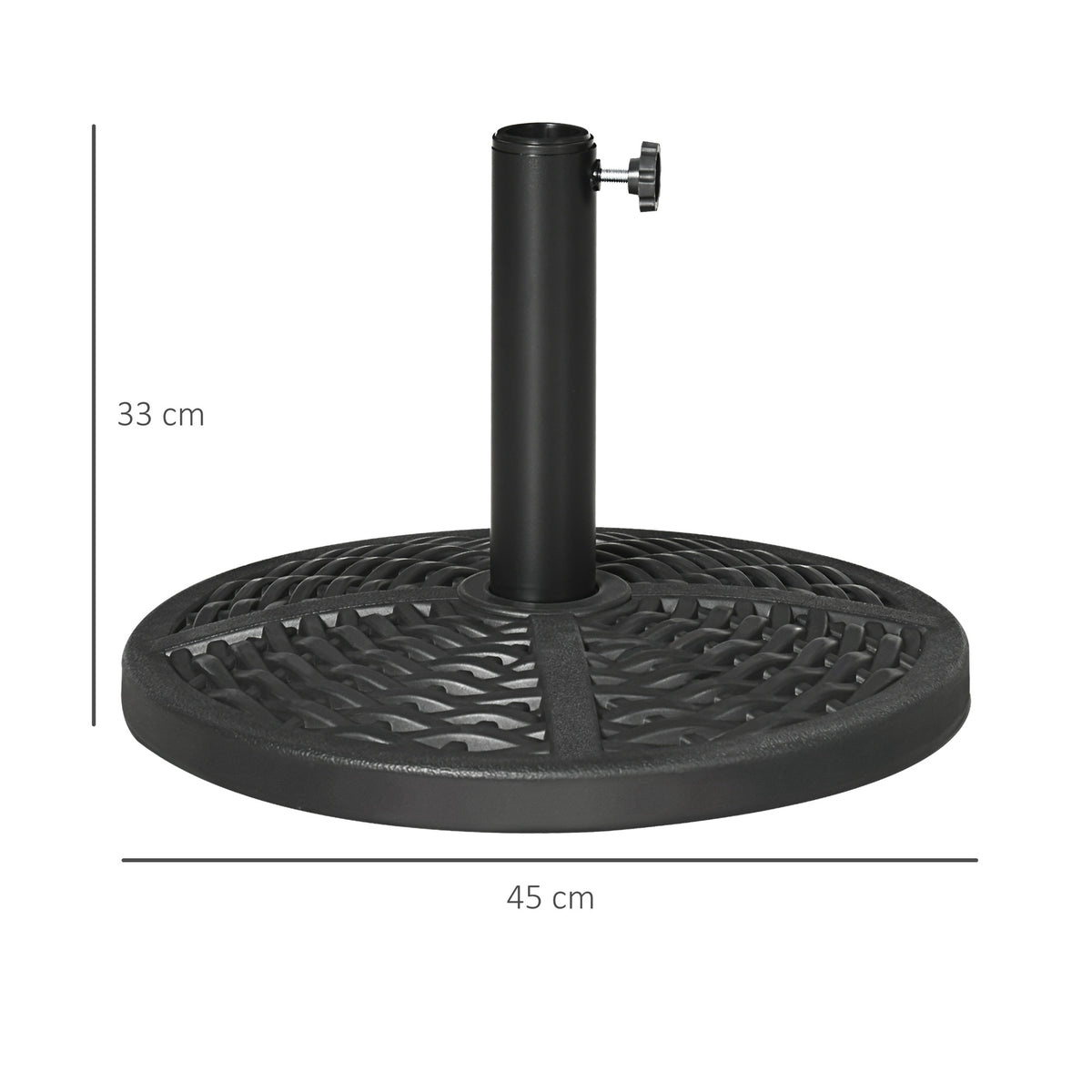 Fillable Umbrella Base, Rattan Style, Fits 38-48mm Poles