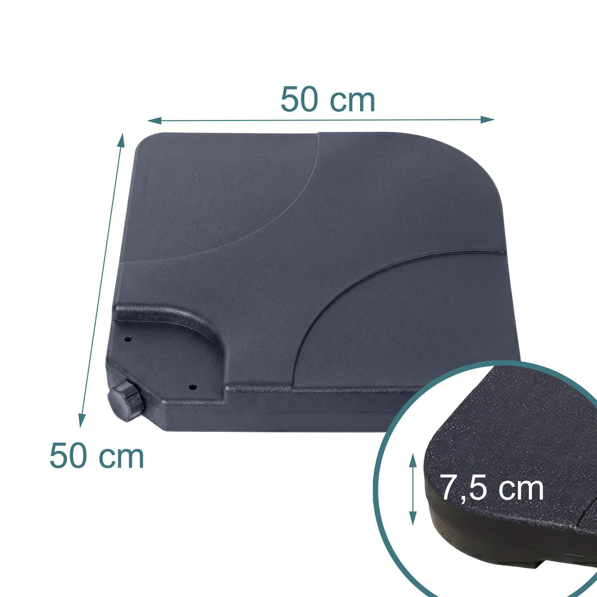 Fillable Umbrella Base Weights, Set of 4, Black