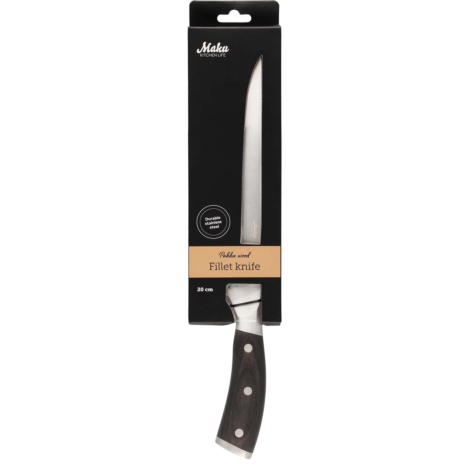 Fillet Knife 20 cm, Pakka Wood Handle