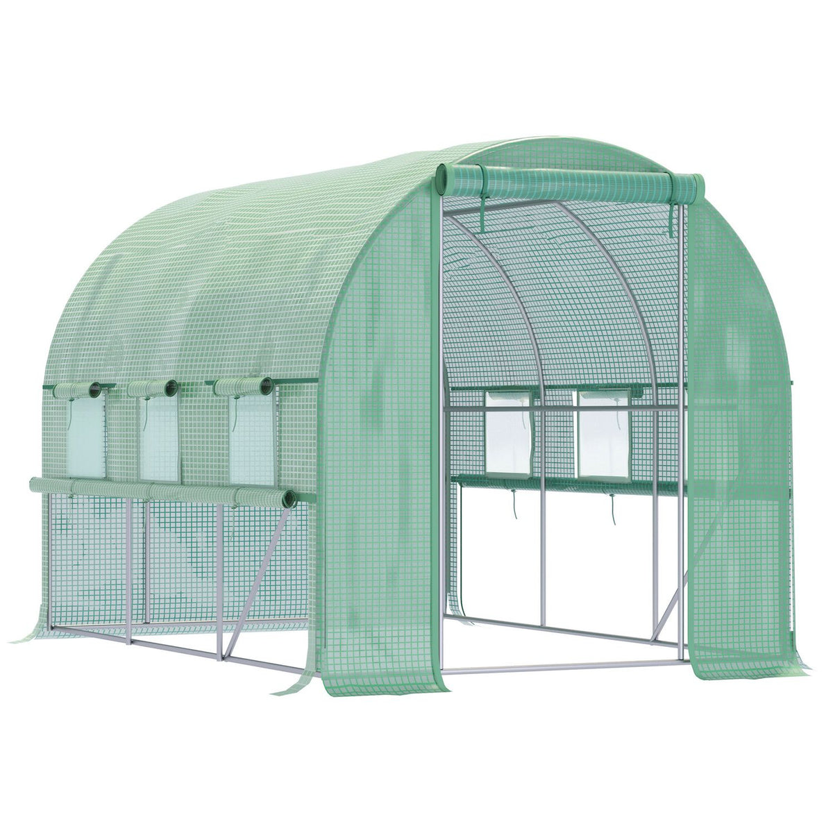 Film Greenhouse 2.95X2X2M, Tunnel, Walk-In, 6 Windows, Uv Protection, Green