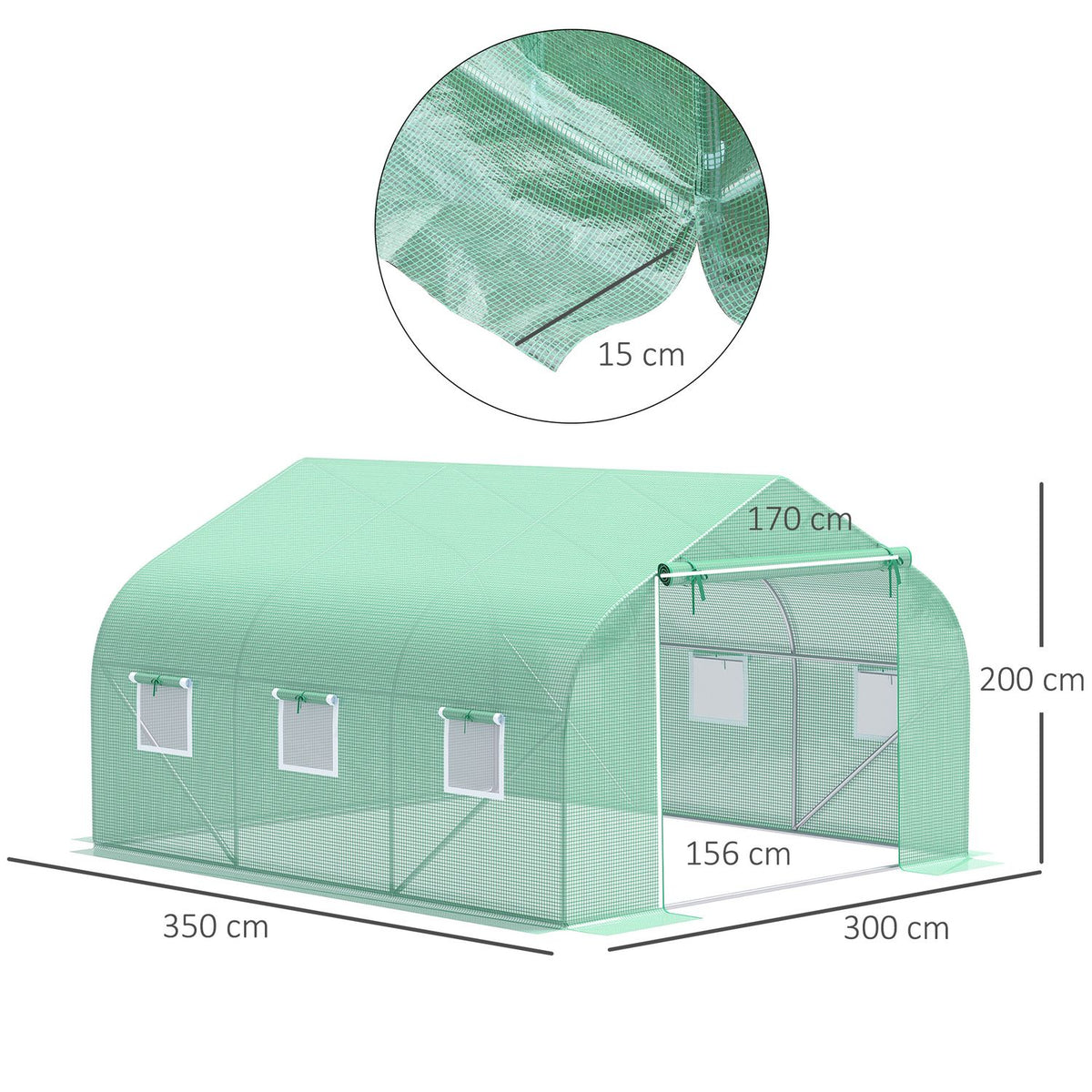 Film Greenhouse Film Greenhouse Greenhouse Cold Frame Plant House Tomato House Gable Roof 350 × 300W × 200H Cm
