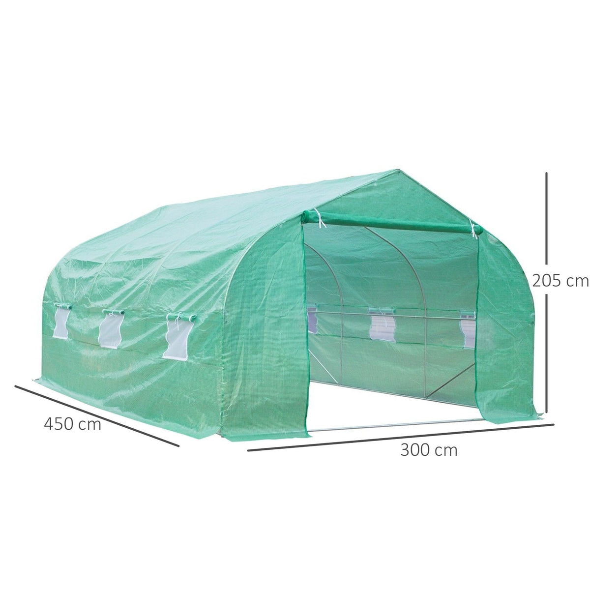 Film Greenhouse Film Greenhouse Greenhouse Cold Frame Plant House Tomato House Gable Roof 450 × 300W × 205H Cm