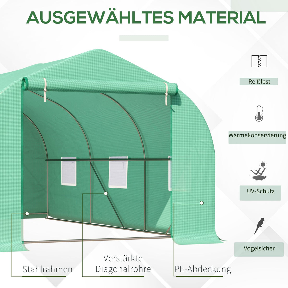 Film Greenhouse Film Greenhouse Greenhouse Cold Frame Plant House Tomato House Gable Roof 450 × 300W × 205H Cm