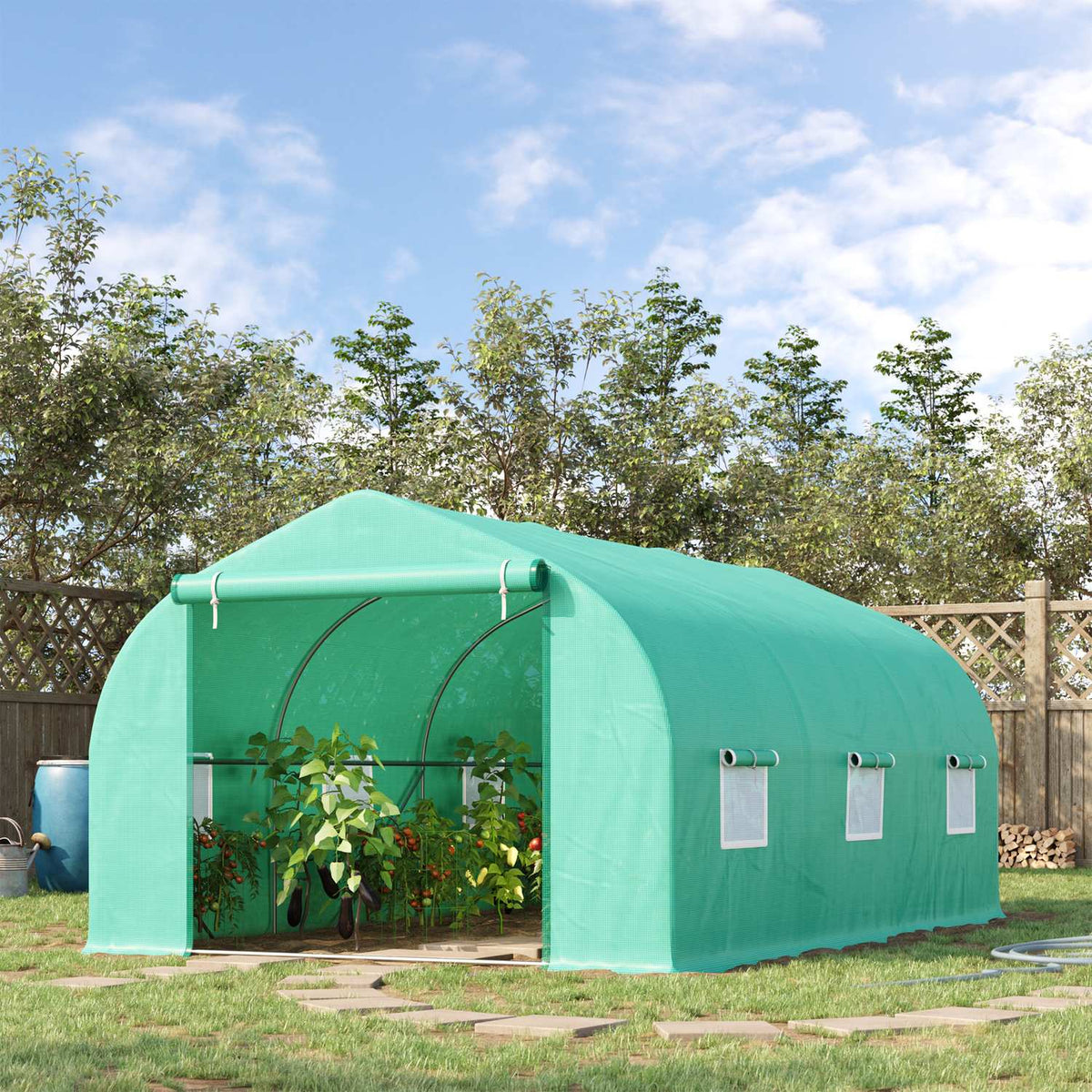 Film Greenhouse Film Greenhouse Greenhouse Cold Frame Plant House Tomato House Gable Roof 450 × 300W × 205H Cm