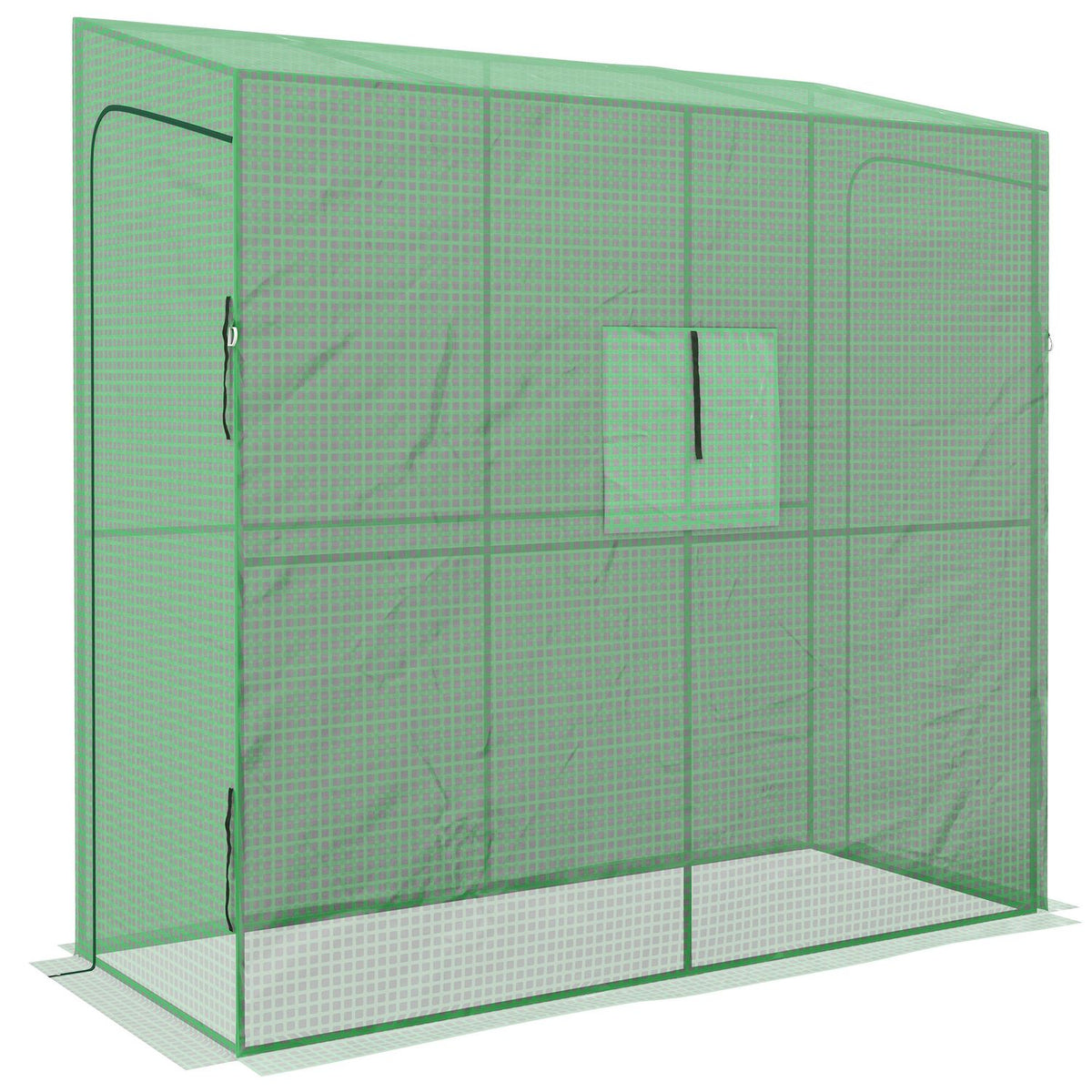 Film Greenhouse, Greenhouse, Greenhouse with Two Doors, Windproof Tomato House with Side Window, UV Protection for Garden, PE, Green