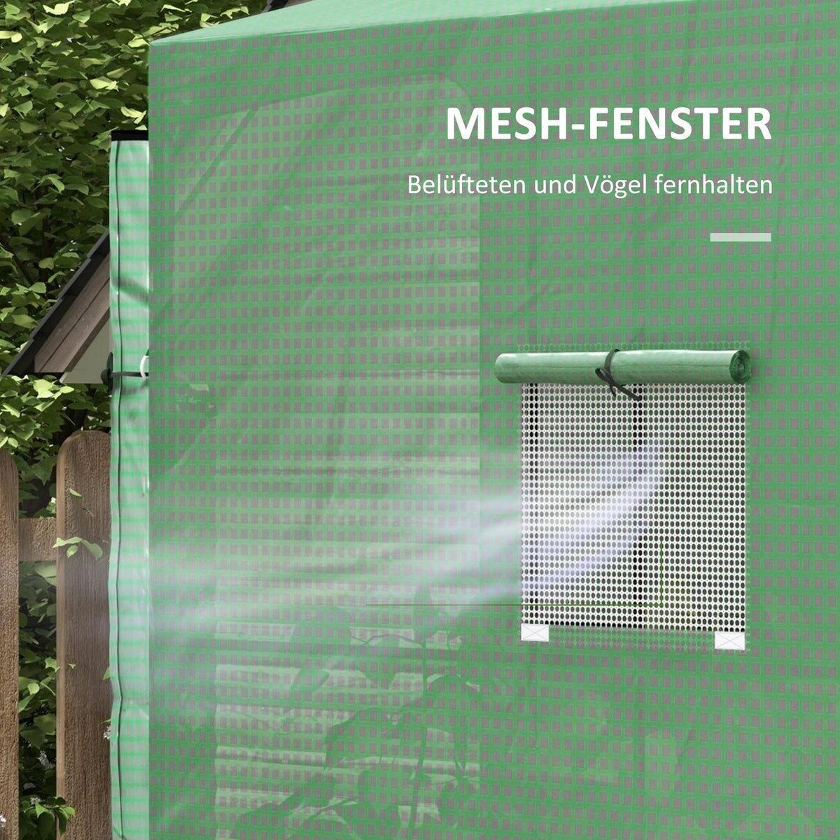 Film Greenhouse, Greenhouse, Greenhouse with Two Doors, Windproof Tomato House with Side Window, UV Protection for Garden, PE, Green