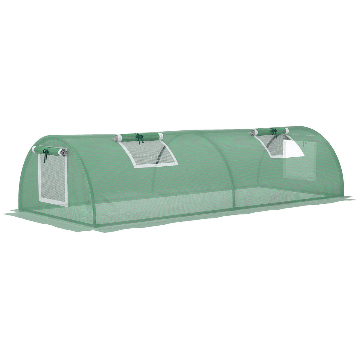 Film Greenhouse Mini Tunnel Greenhouse With Mesh Window, Uv-Resistant, Pe Film, Green, 200X80X45Cm