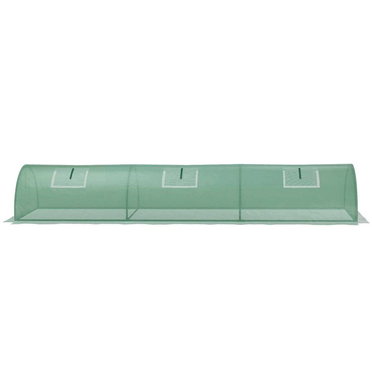 Film Greenhouse Mini Tunnel Greenhouse With Mesh Window, Uv-Resistant, Pe Film, Green, 300X80X45Cm