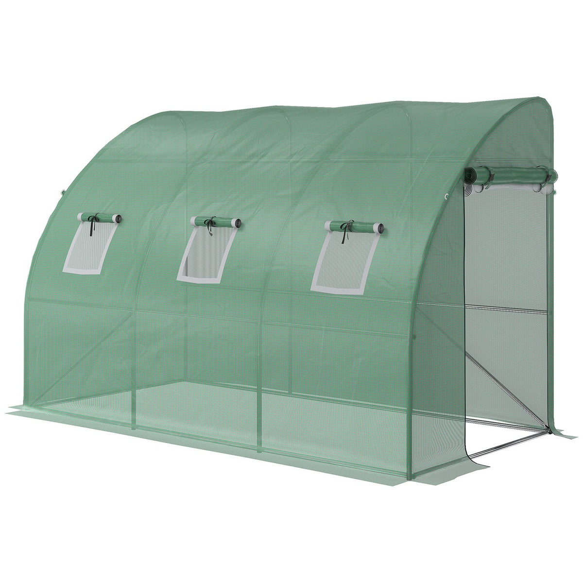 Film Greenhouse Tomato Greenhouse With Mesh Window, Greenhouse With Roll-Up Doors, Propagation House With Uv Protection, Green, 300 X 150 X 197 Cm