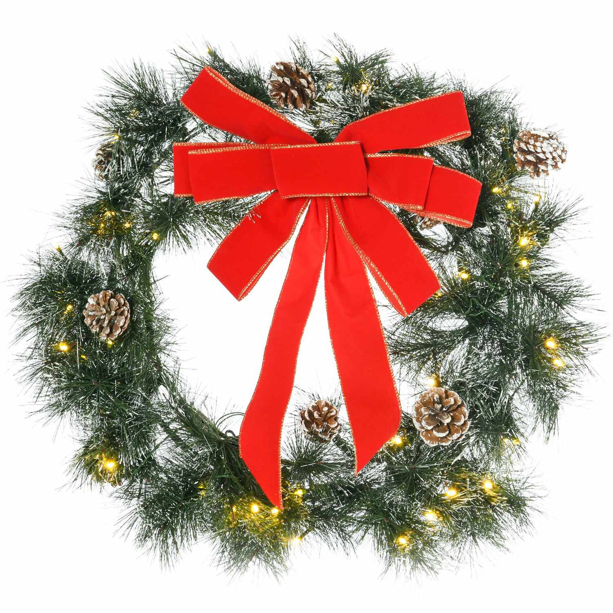 Fir Wreath Door Wreath Christmas Wreath Back With Hanging Eyelet Pe Green Ø60 X 10 Cm