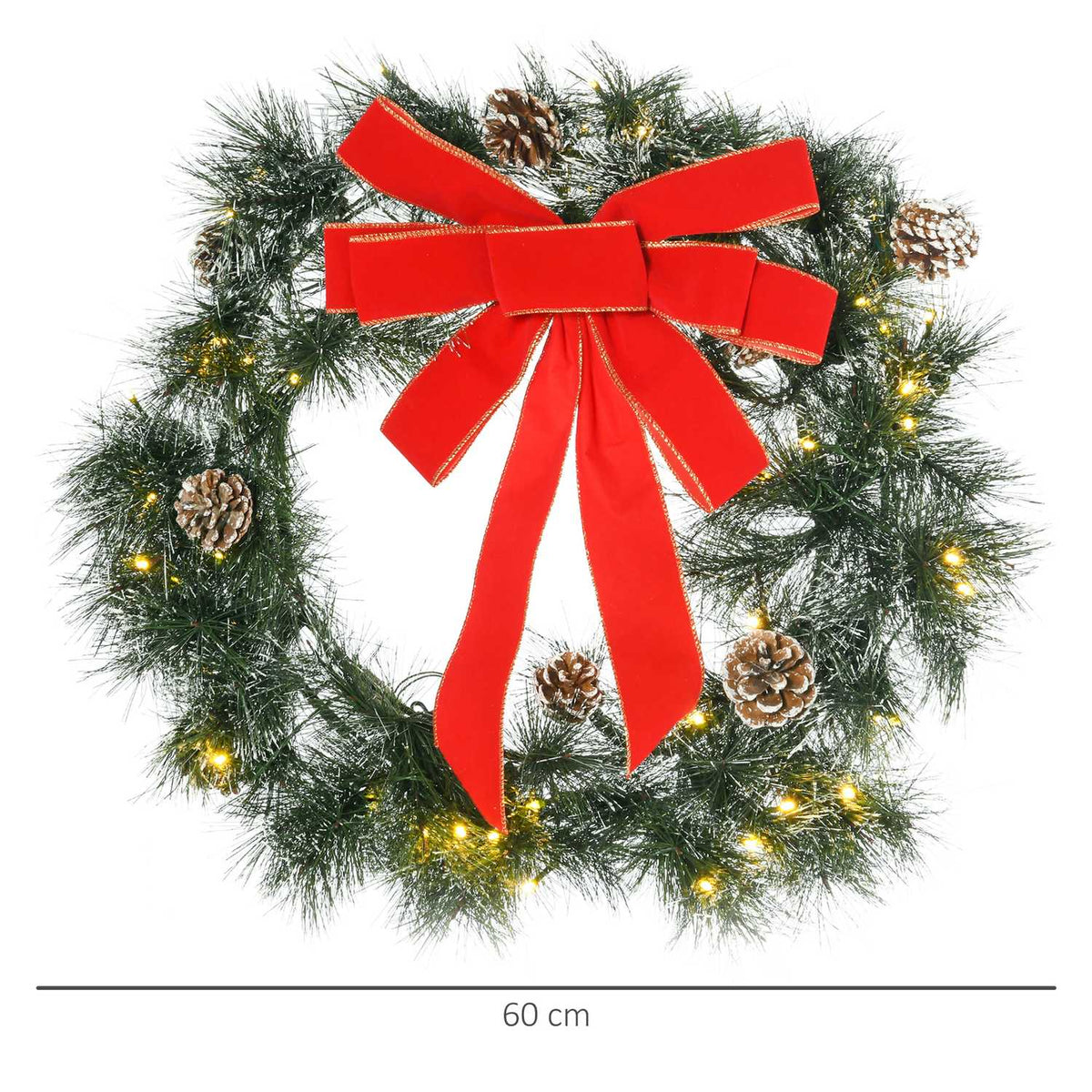 Fir Wreath Door Wreath Christmas Wreath Back With Hanging Eyelet Pe Green Ø60 X 10 Cm