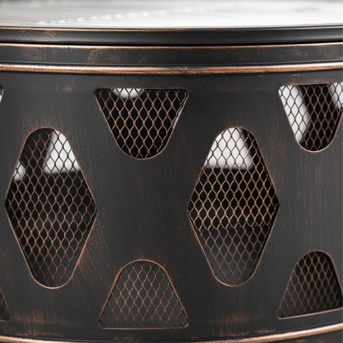 Fire Bowl with Grill and Spark Guard for Garden Use