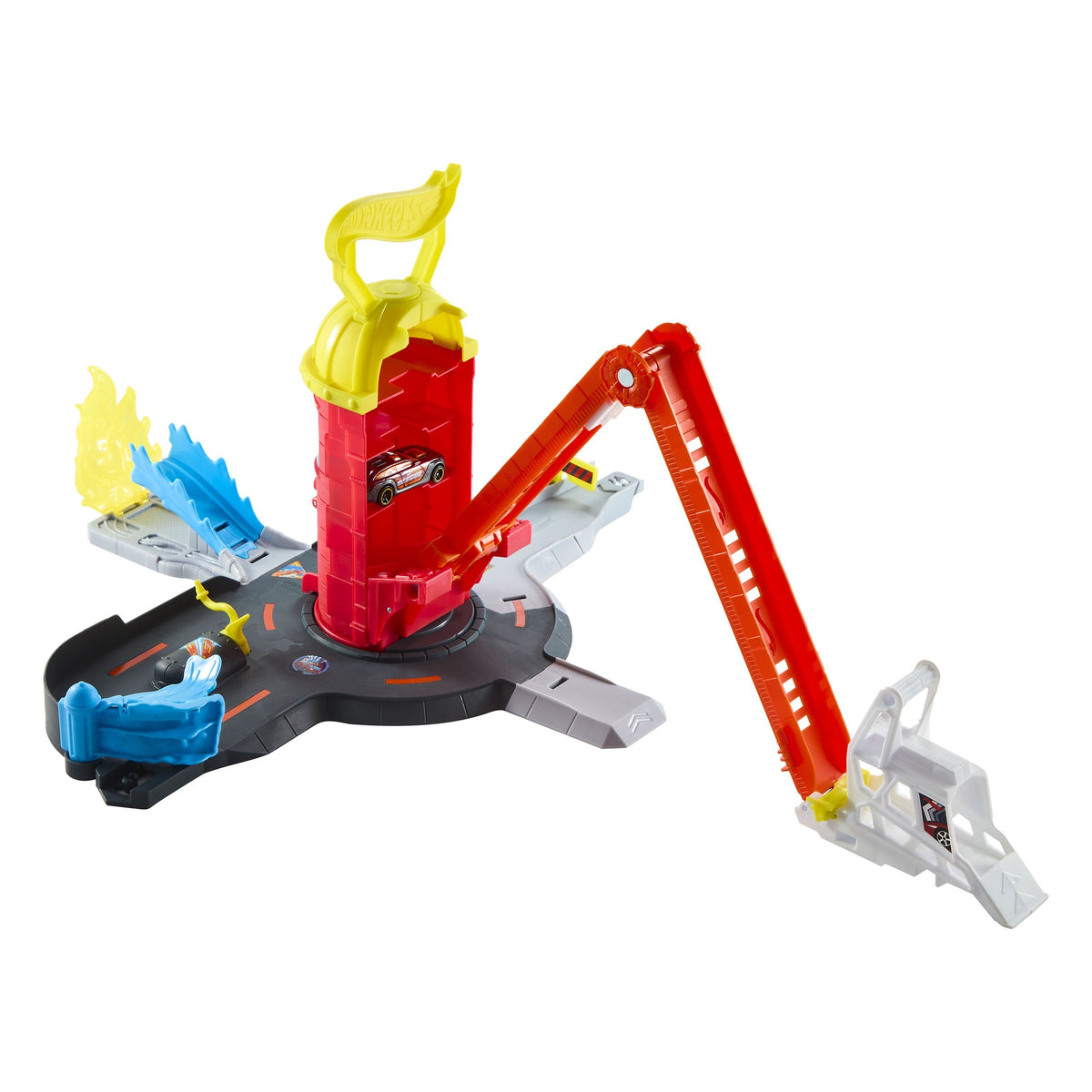 Fire Station Playset with Extendable Ladder and Track System