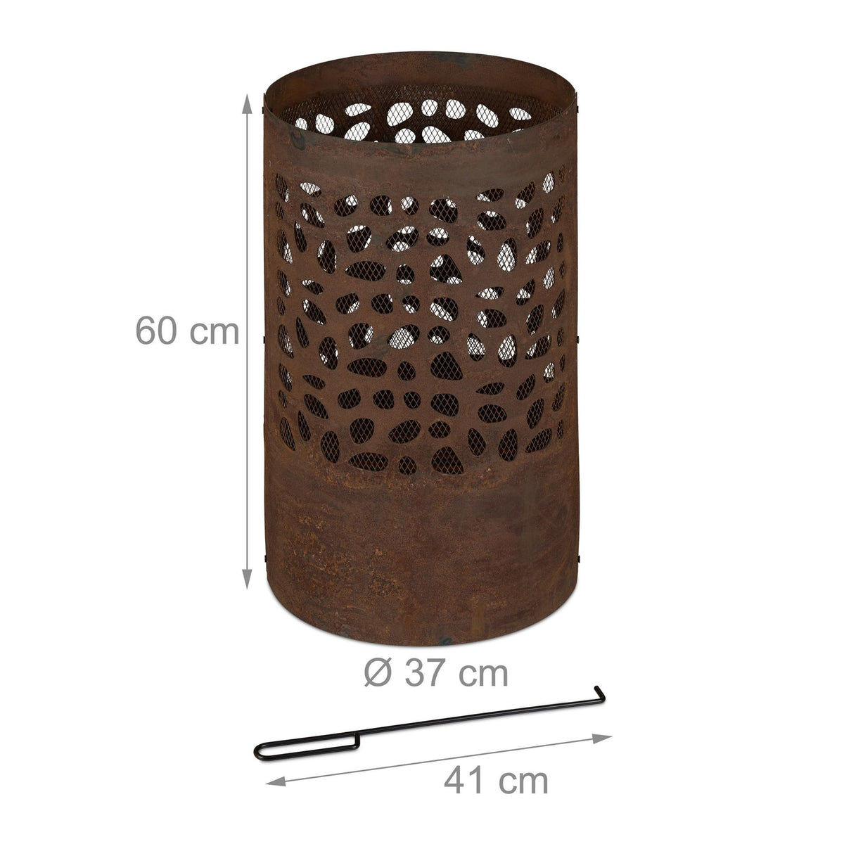 Fire barrel with spark protection