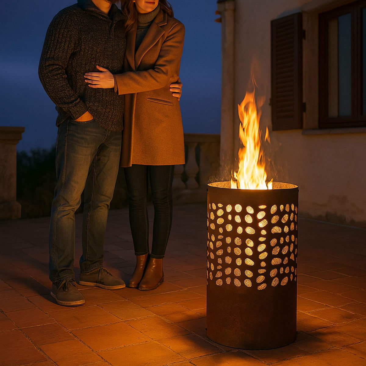 Fire barrel with spark protection