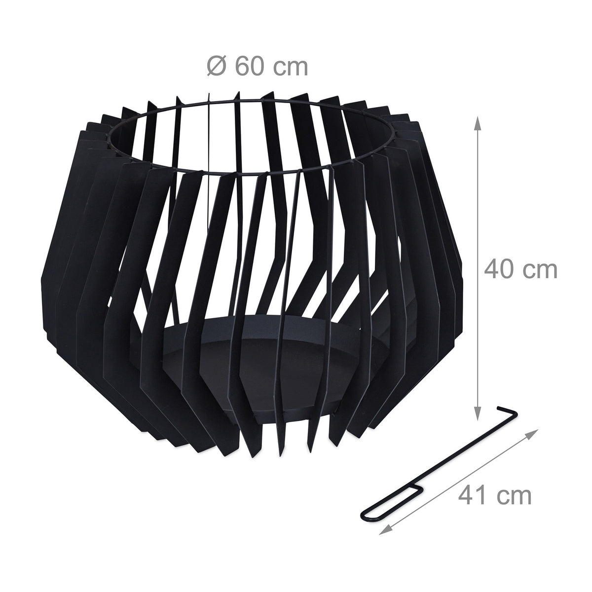 Fire basket with fire fork