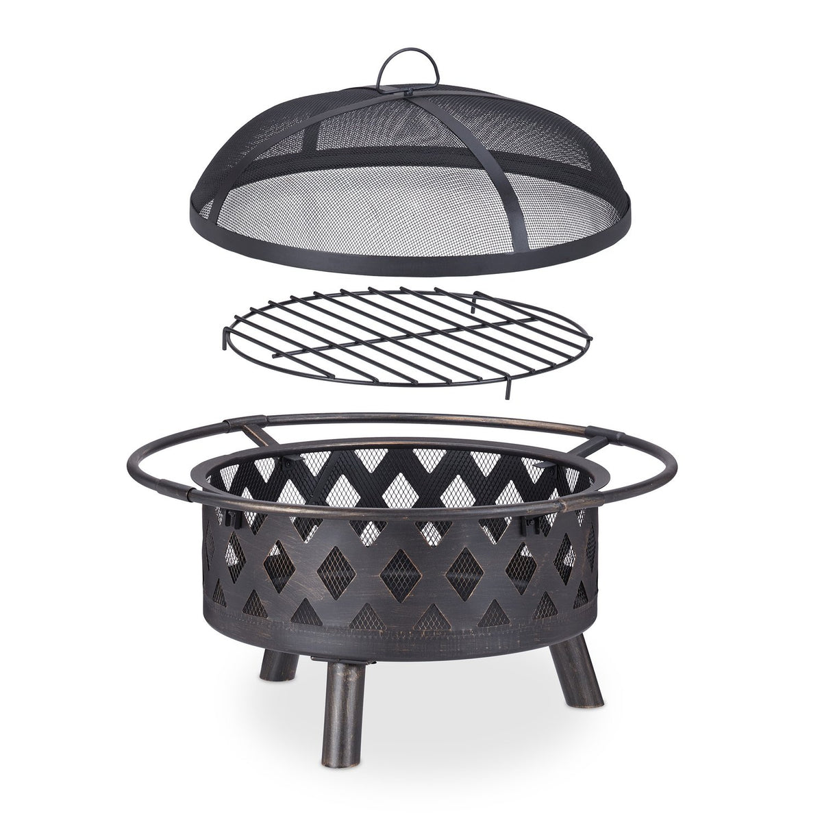 Fire basket with spark protection