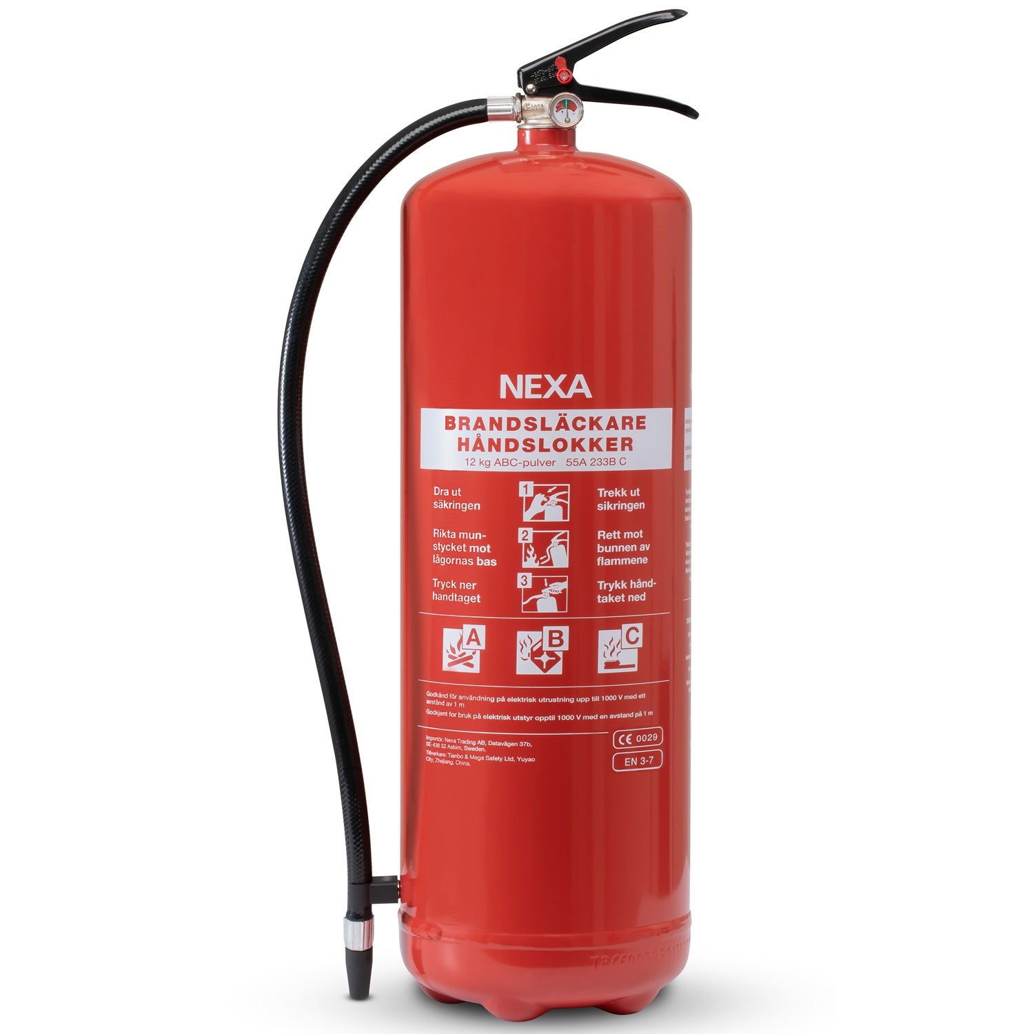 Fire extinguisher Powder Red 12kg 55A 233B C
