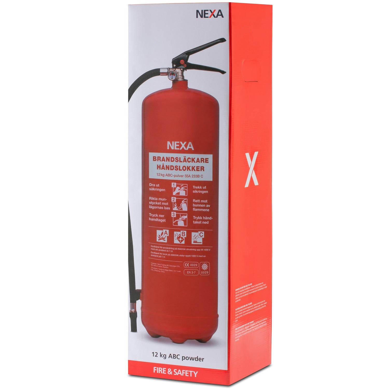 Fire extinguisher Powder Red 12kg 55A 233B C