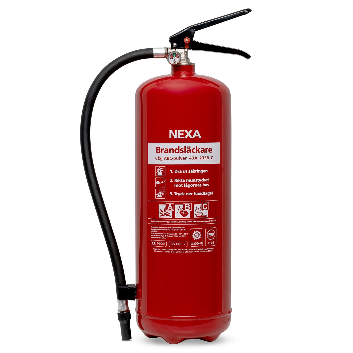 Fire extinguisher Red 6kg 43A