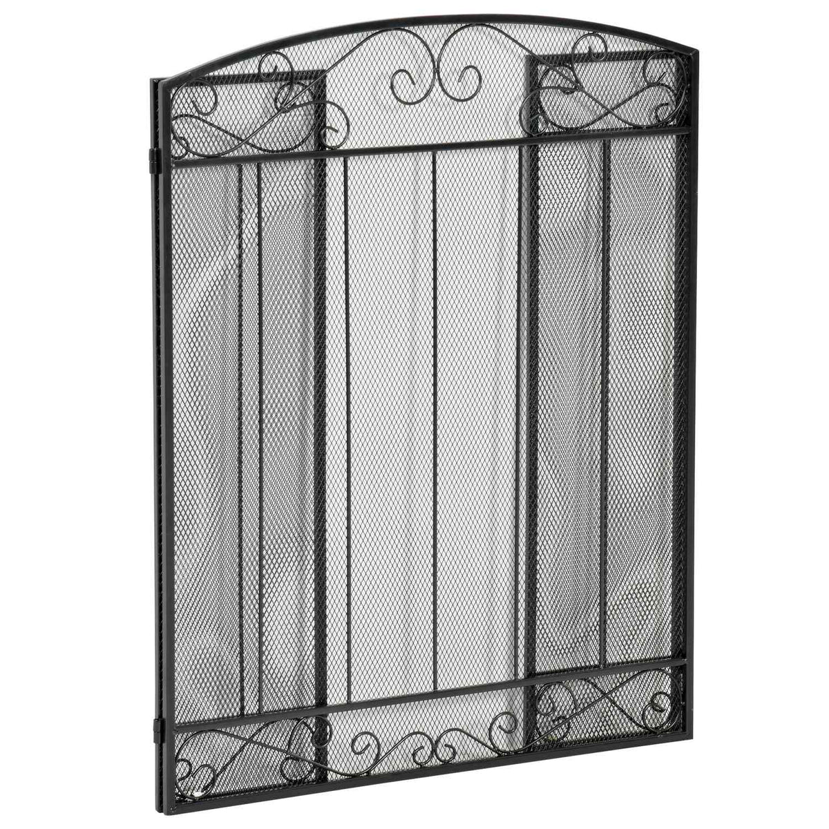 Fireplace Guard, Folding Fireplace Gate with 3 Panels, Oven Guard, Spark Guard for Living Room, Steel, 105 x 80.5cm, Black