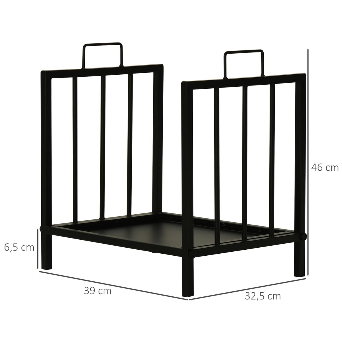 Firewood Rack Firewood Stand With Two Handles Fireplace Cutlery 50 Kg Heavy Duty Firewood Rack Fireplace Tool Metal Black 39 X 32.5 X 46 Cm