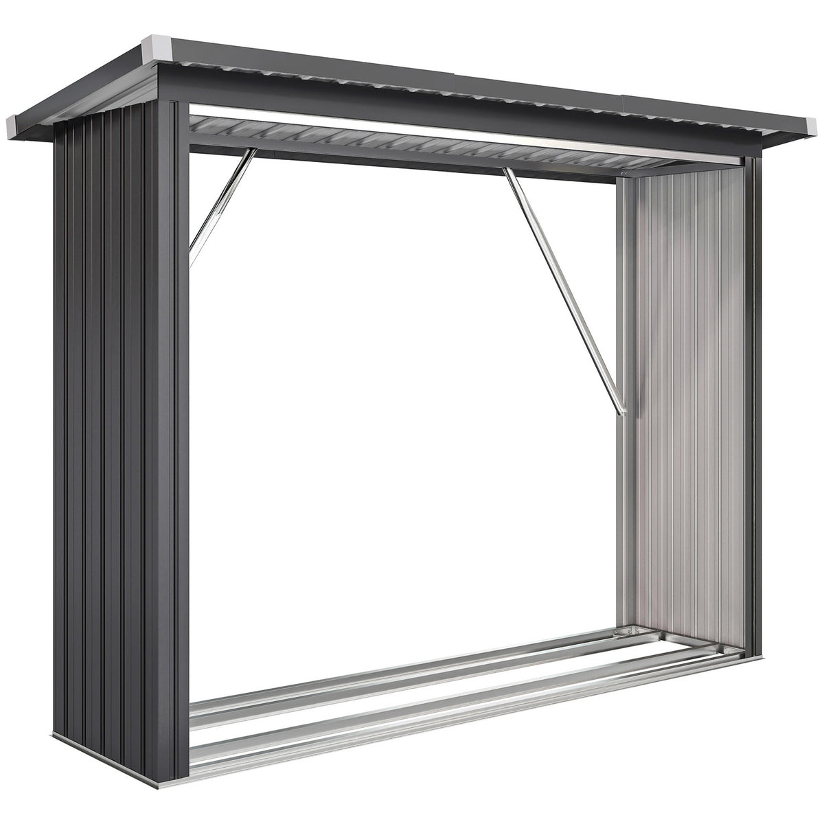 Firewood Shed, Steel, Elevated Floor, 213x66.5x150 cm