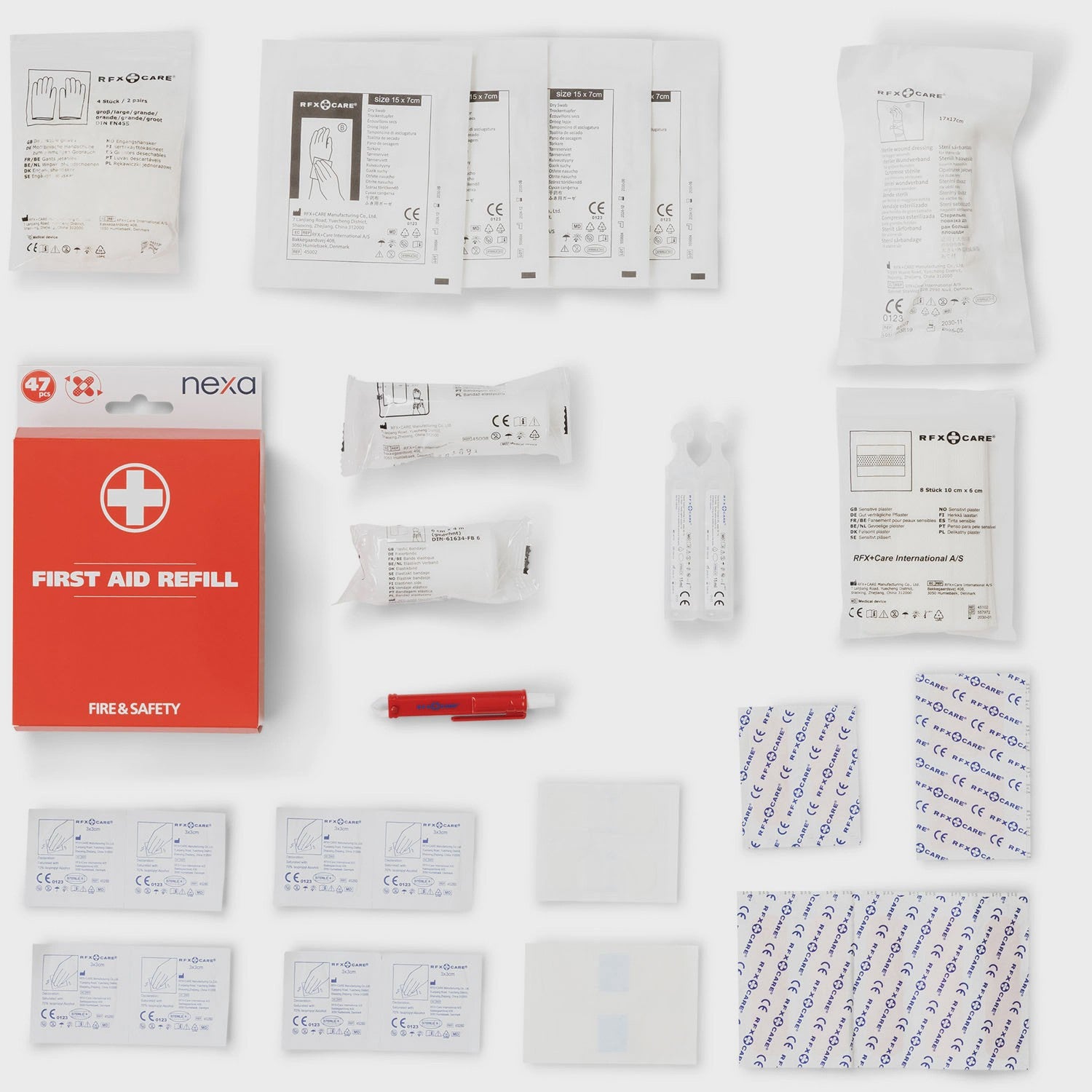First Aid Refill Kit, 47 Pieces, Sterile Supplies