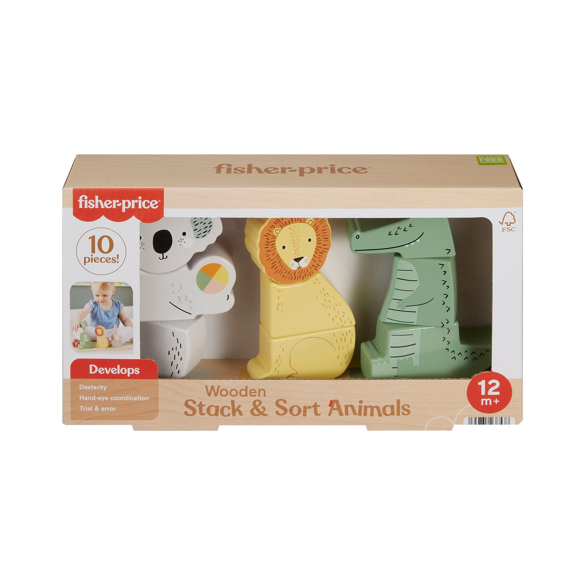 Fisher-Price Wooden Stack & Sort Animals