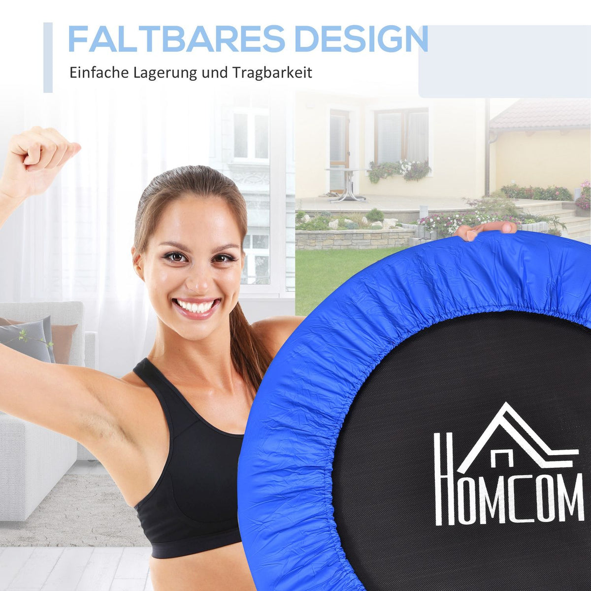 Fitness Trampoline Ø91 cm Mini Trampoline with Non-Slip Feet Trampoline 100kg Load-Bearing for Adults Trampolines for Indoor Outdoor Jumping |