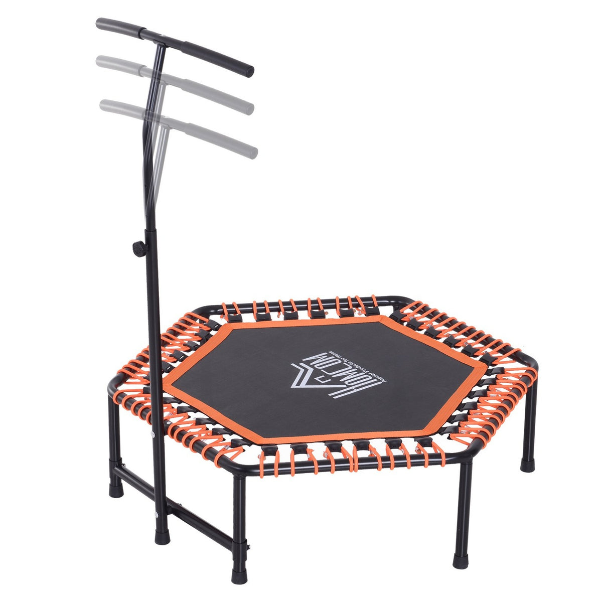 Fitness Trampoline Garden Trampoline For Yoga, Steel+Pp+Eva, Black+Orange, 122X122X138Cm