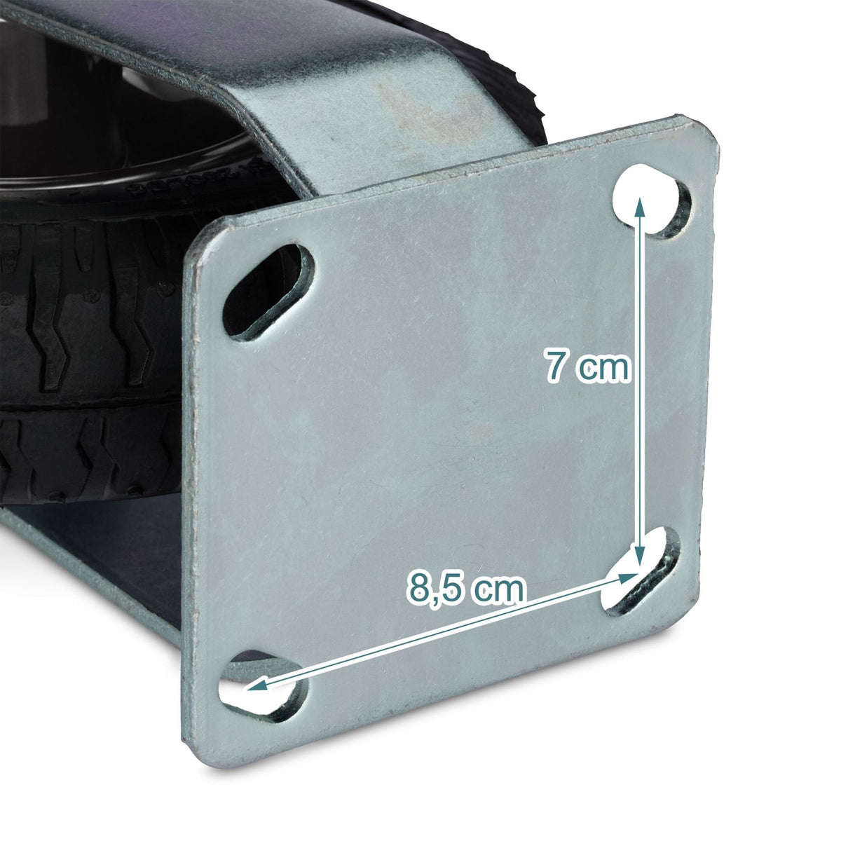 Fixed Pneumatic Wheel Castor with Steel Plate