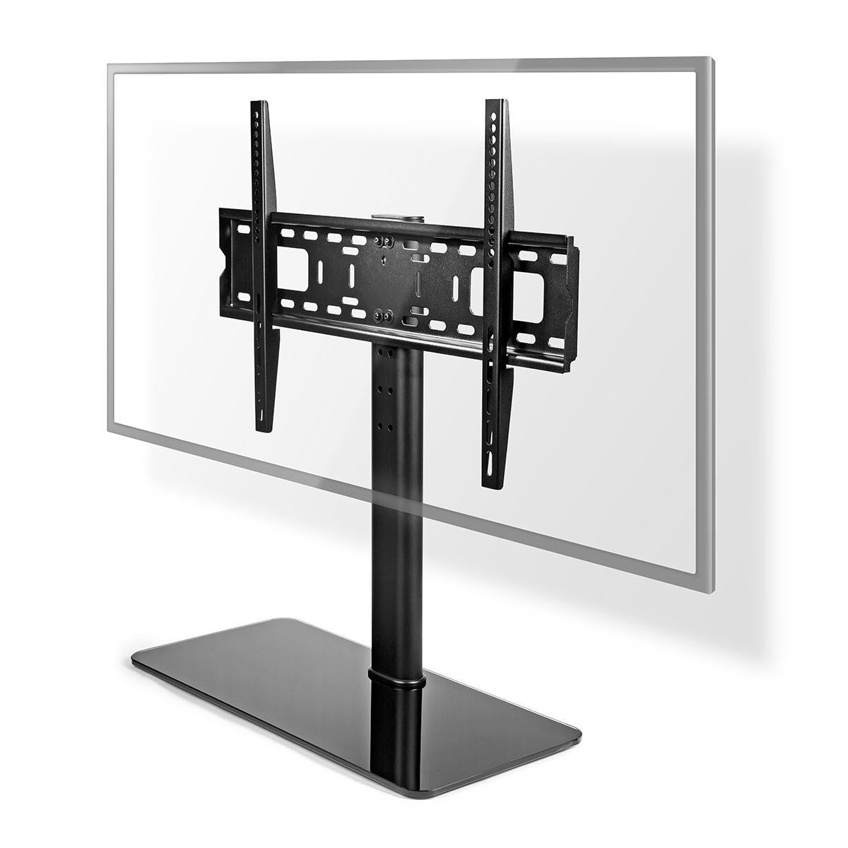 Fixed TV Stand | 32-65" | Maximum screen weight supported: 45kg | Adjustable preset heights | Tempered glass / Steel | Black