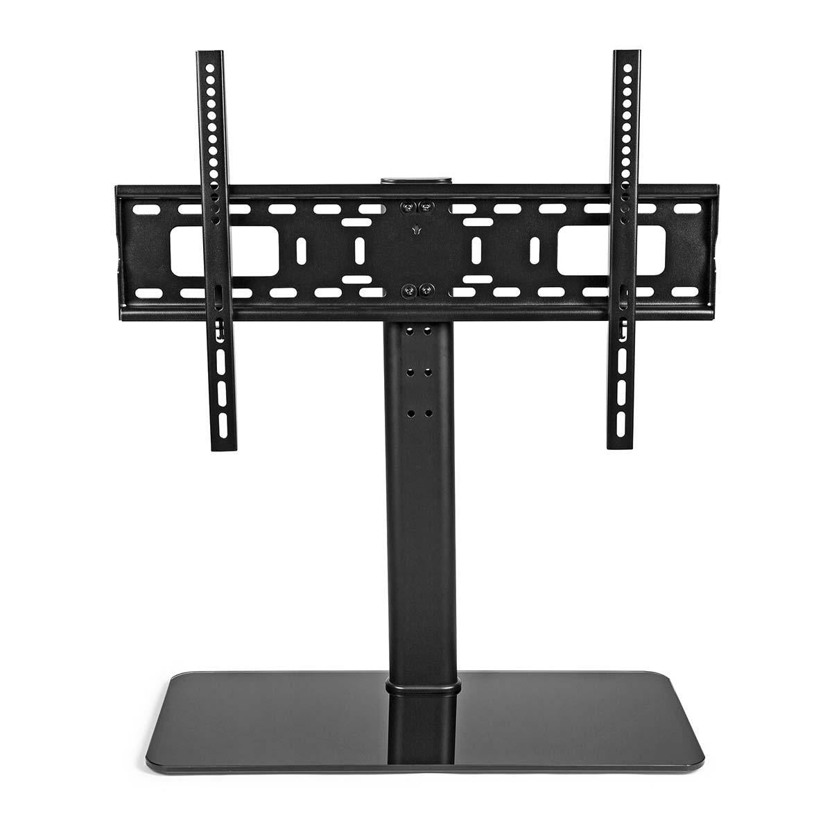 Fixed TV Stand | 32-65" | Maximum screen weight supported: 45kg | Adjustable preset heights | Tempered glass / Steel | Black