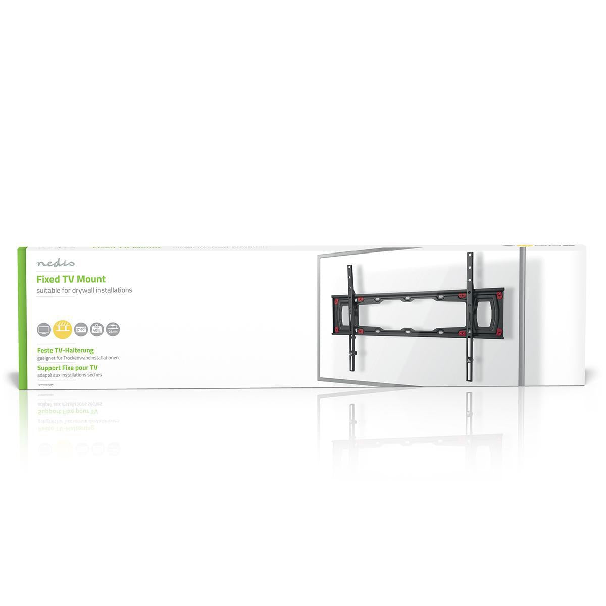 Fixed TV wall mount | 37-70 " | Maximum screen weight supported: 40 kg | Minimum wall distance: 28 mm | Steel | Black