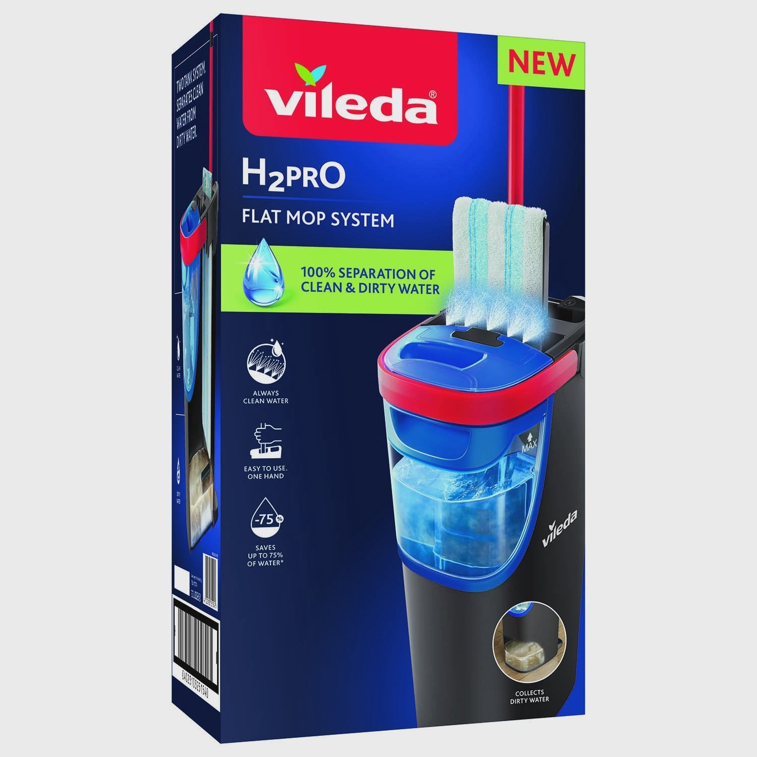 Flat Mop with Dual-Tank Water Separation System