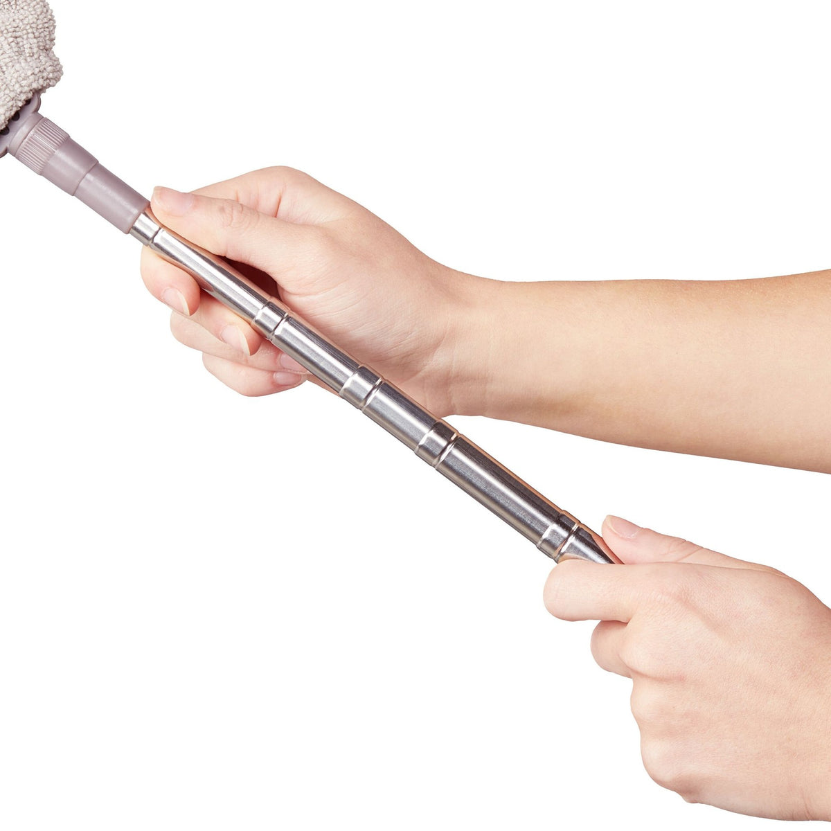 Flat spring vacuum cleaner with telescopic handle