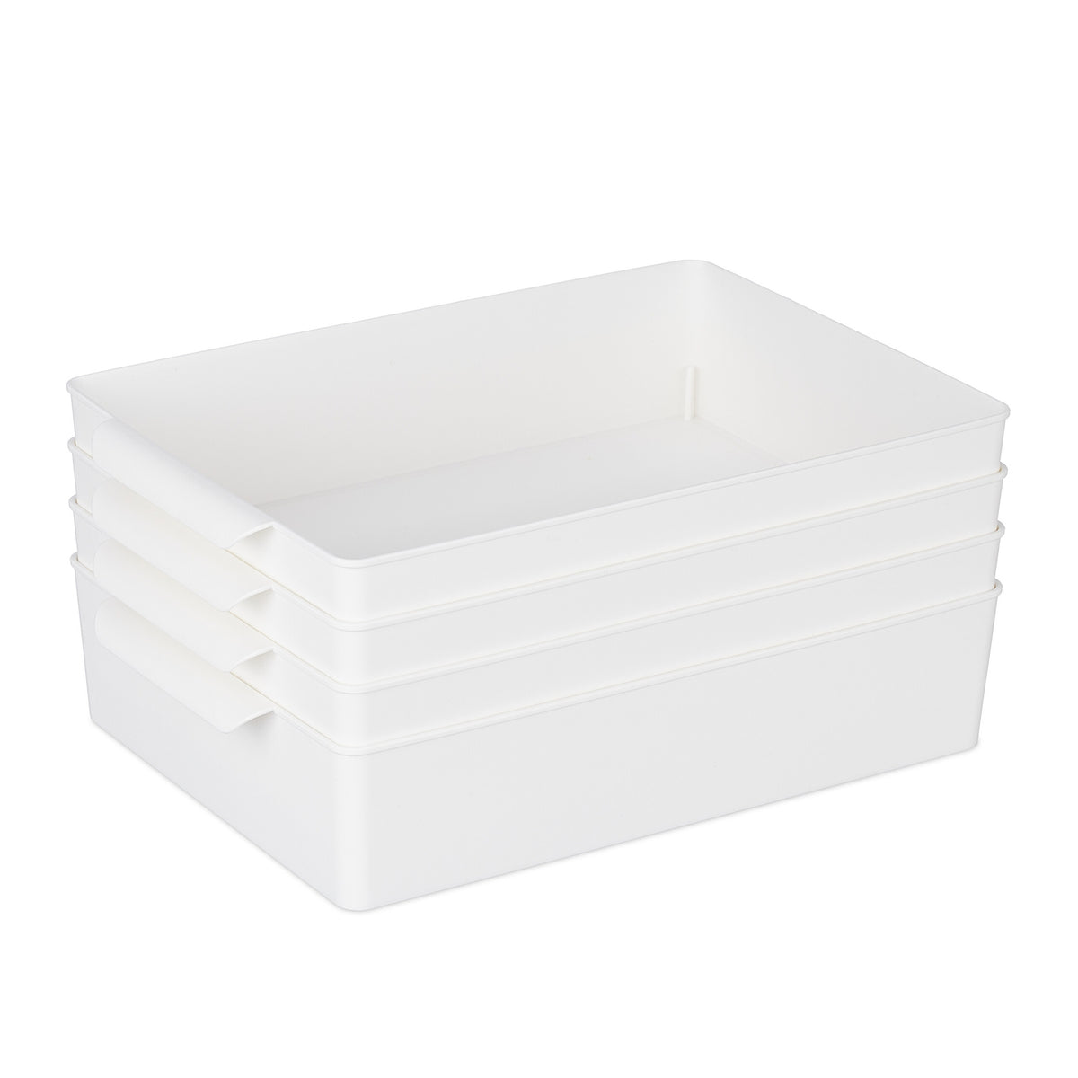 Flat storage box in a set of 4