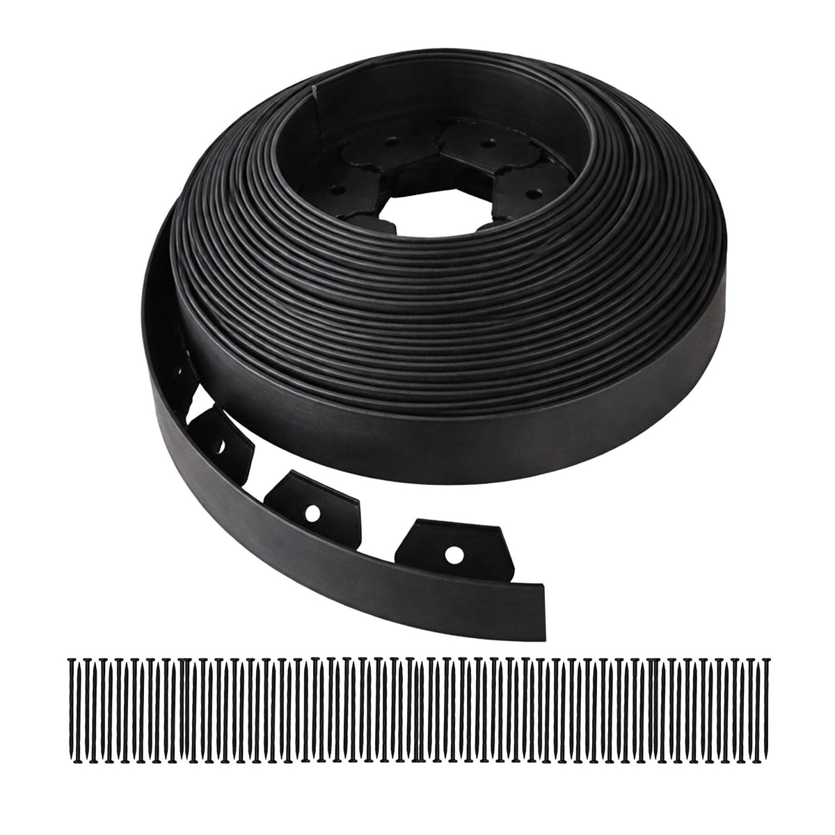 Flexible Plastic Garden Bed Edging with Ground Pegs