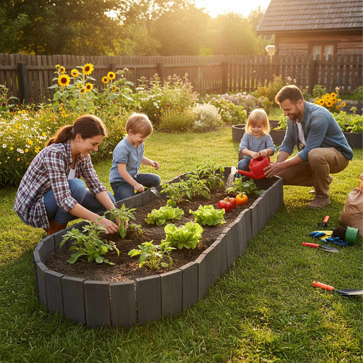 Flexible Wooden Garden Edging – Weather-Resistant, Easy Installation