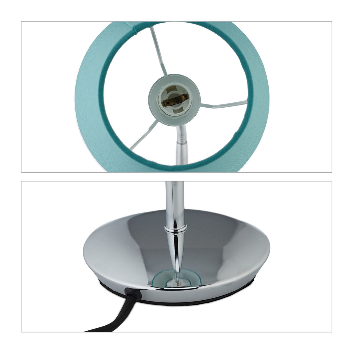 Flexible table lamp with fabric shade