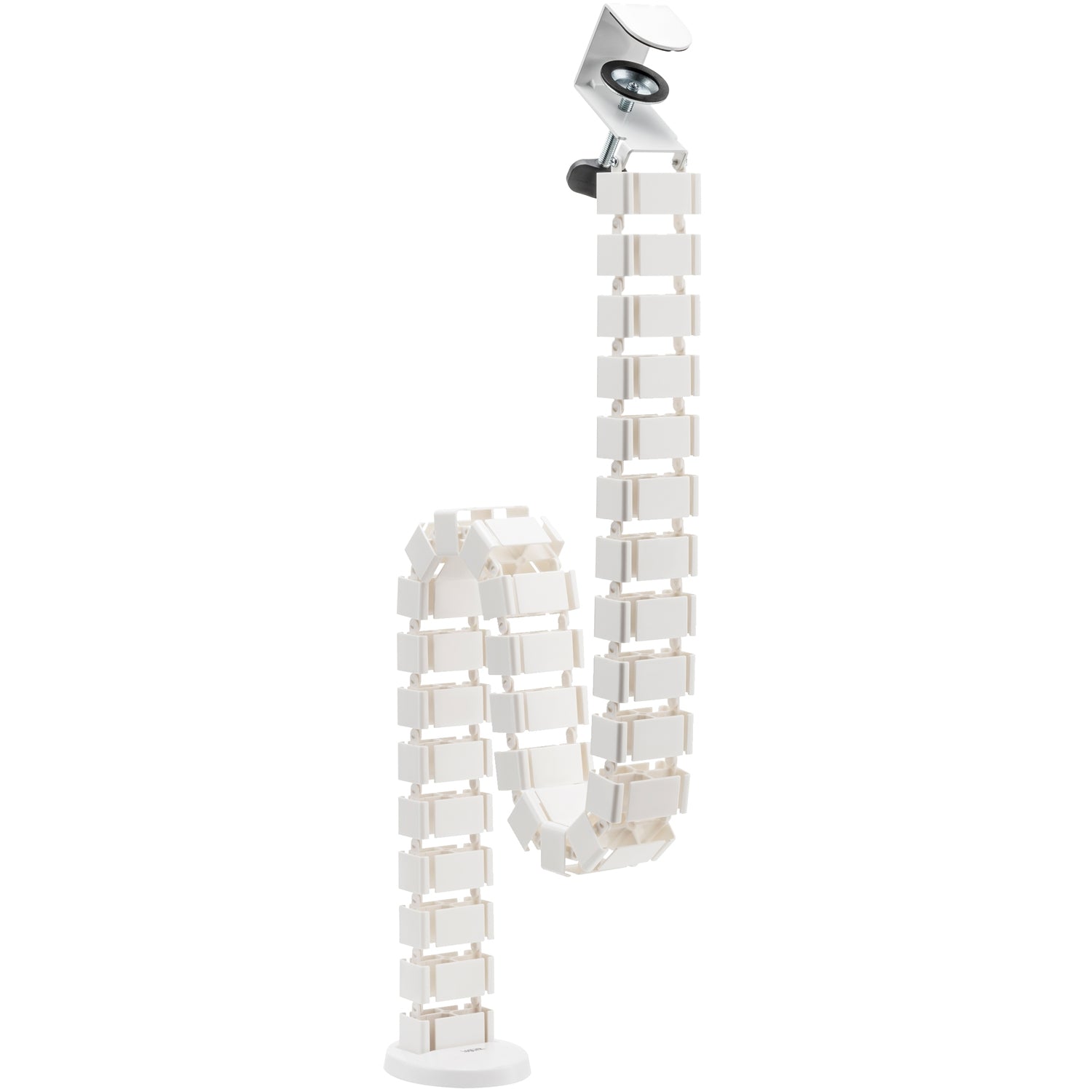 Flexible vertical cable channel for sit/stand desks White