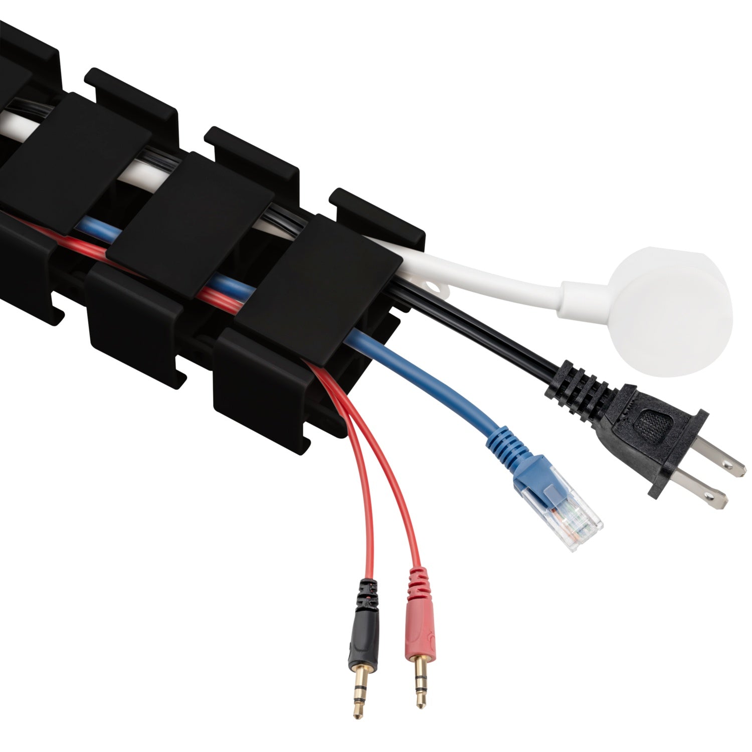 Flexible vertical cable duct for sit/stand desk Black