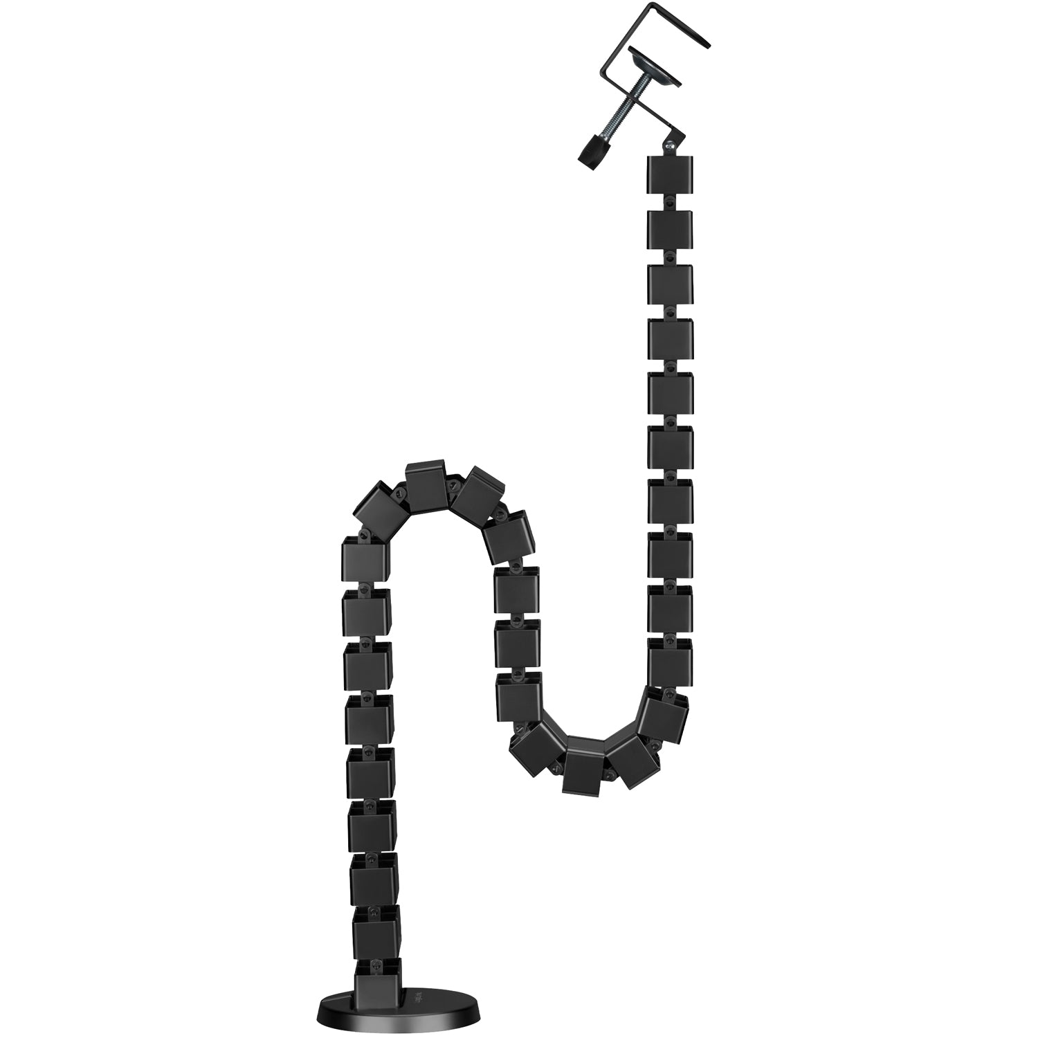 Flexible vertical cable duct for sit/stand desk Black