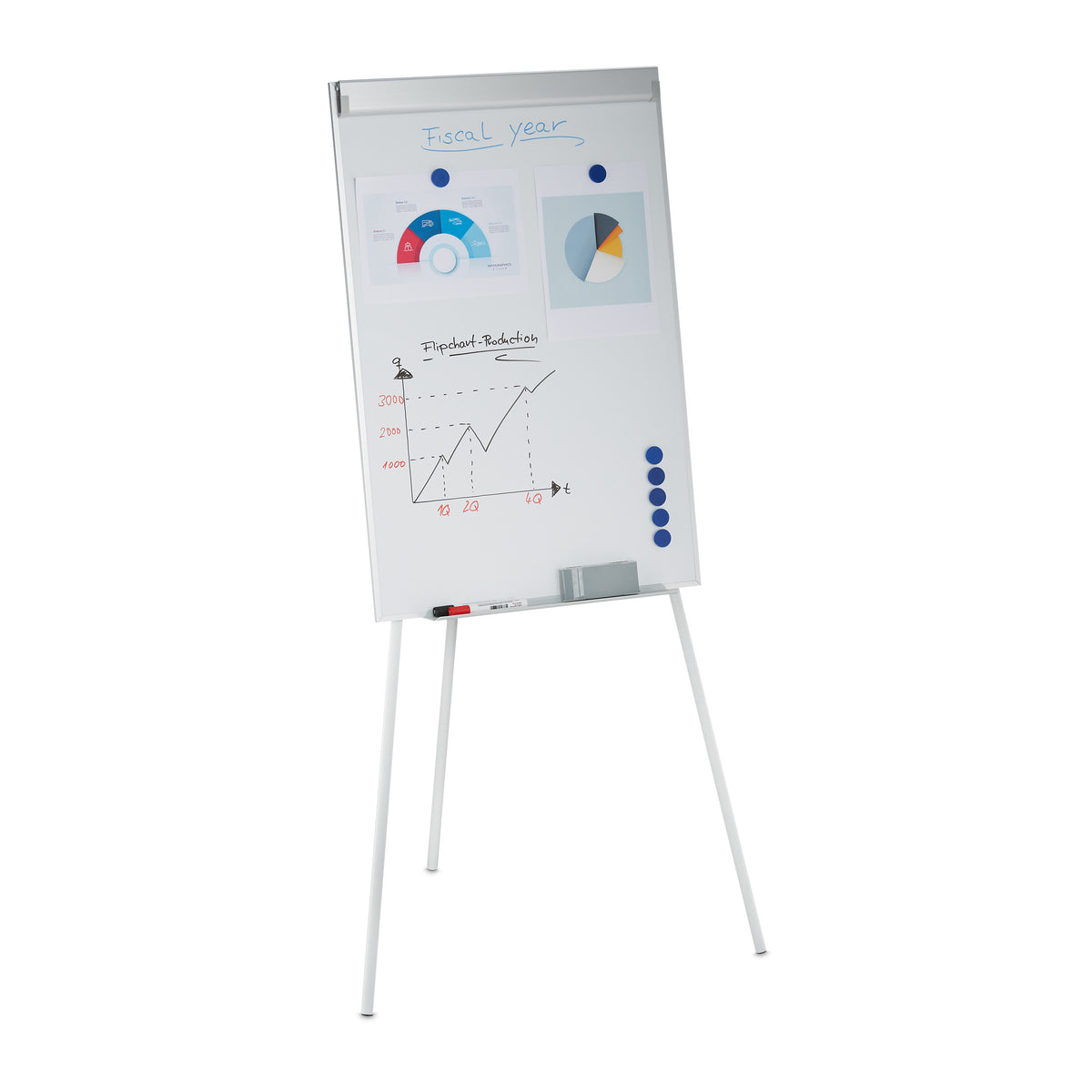 Flipchart Whiteboard with Paper Holder, Magnetic Surface