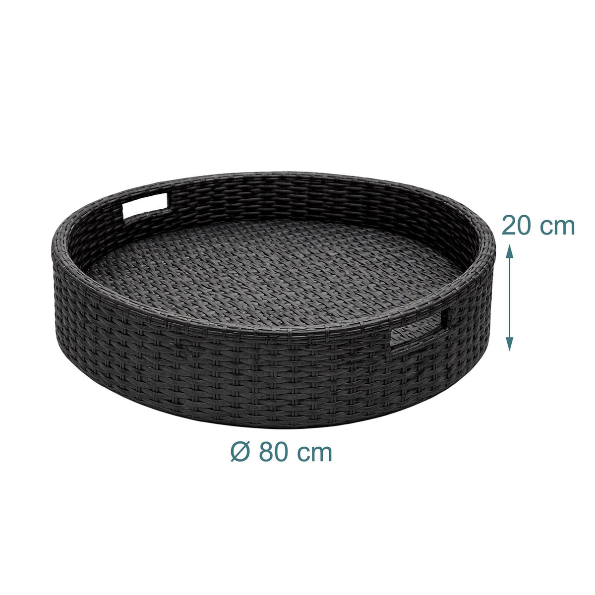 Floating Pool Tray, Black, 80 cm – Weatherproof Rattan