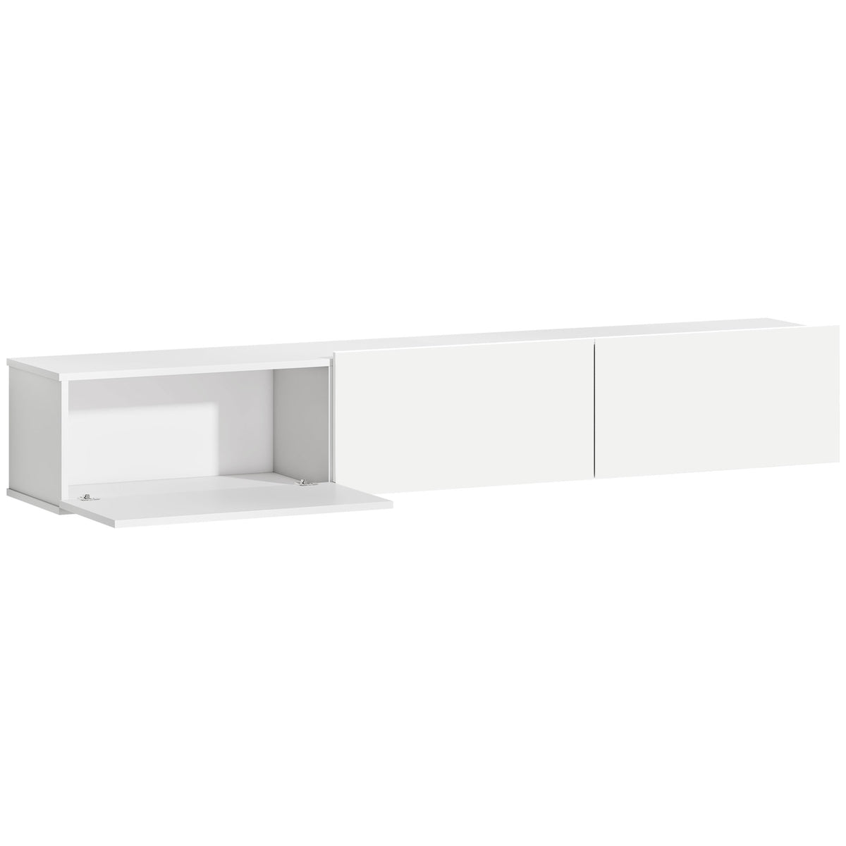 Floating TV Cabinet, Wall-Mount, 3 Drawers, 180 cm, White