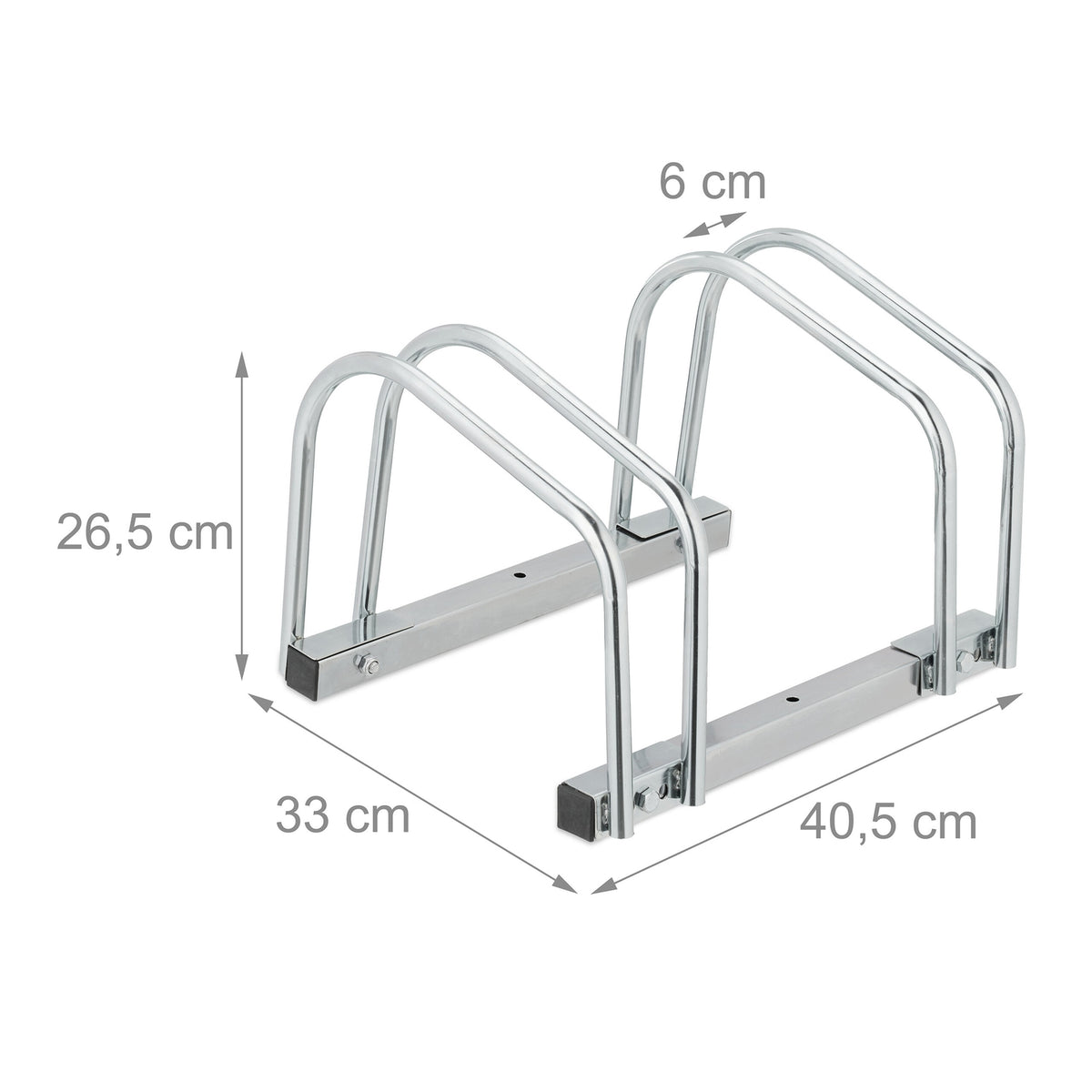 Floor Bike Rack for 2 Bicycles, Galvanised Steel